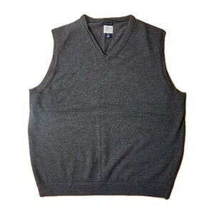 Nordstrom Men's Shop XXL Big And Tall Extra Fine Merino Wool Sweater Vest Gray